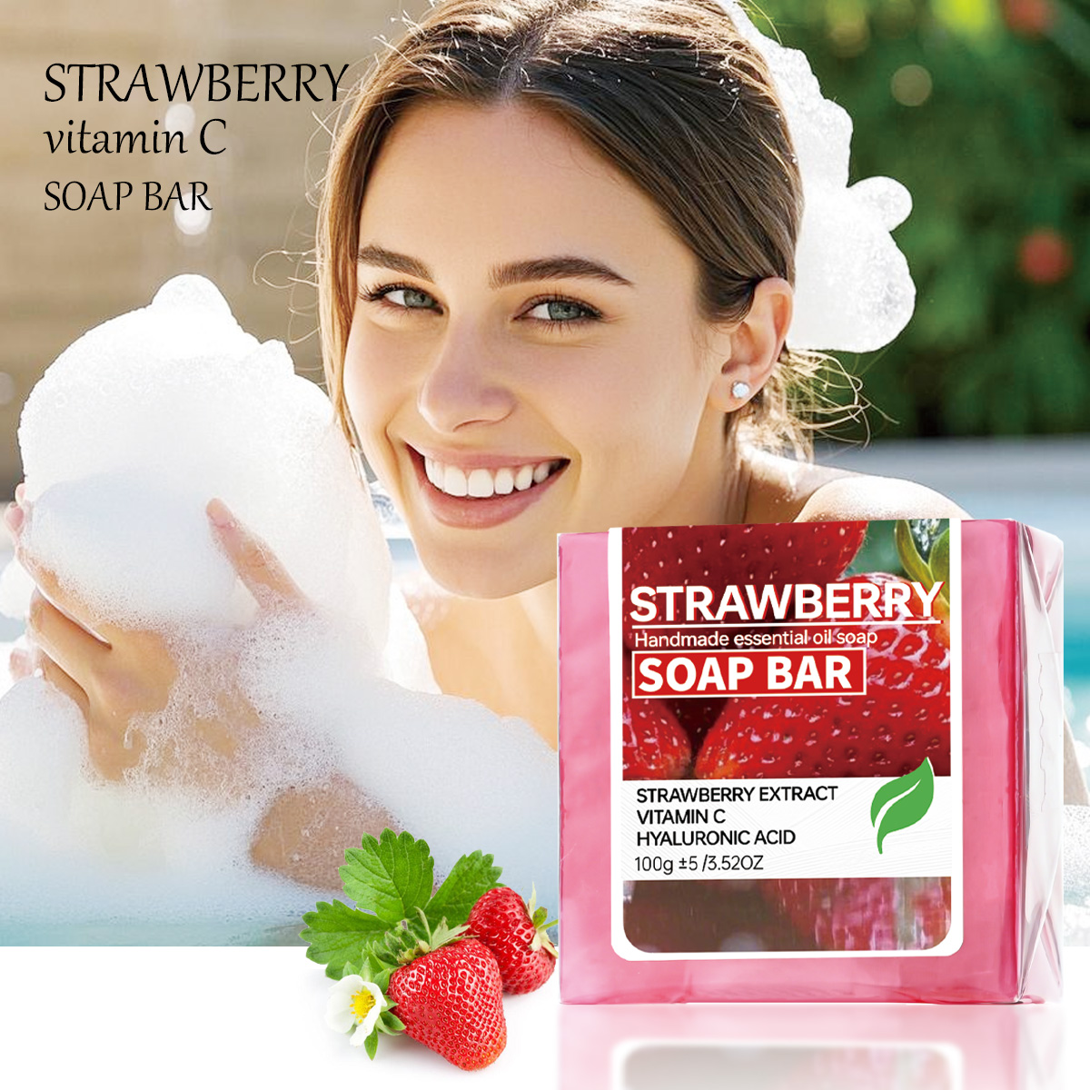 Soap Making Essential Oils - Erdbeer-Fruchtpüree Ätherisches Öl Seife, Handgemachte Seife,
