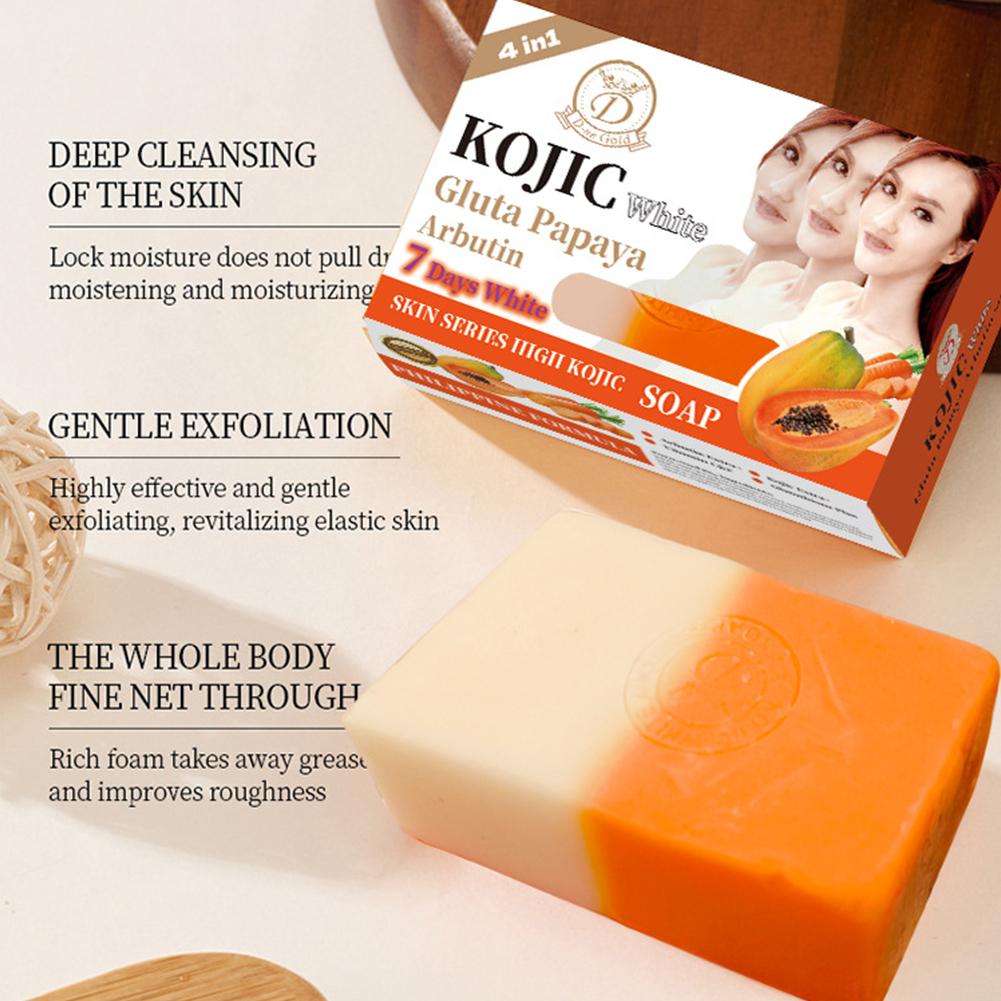 Soap Making Essential Oils - 160g Papaya-Kojic-Säure-Ölseife, Vitamin-C-Reinigungsbad, feuchtigkeitsspendende, handgemachte Seife